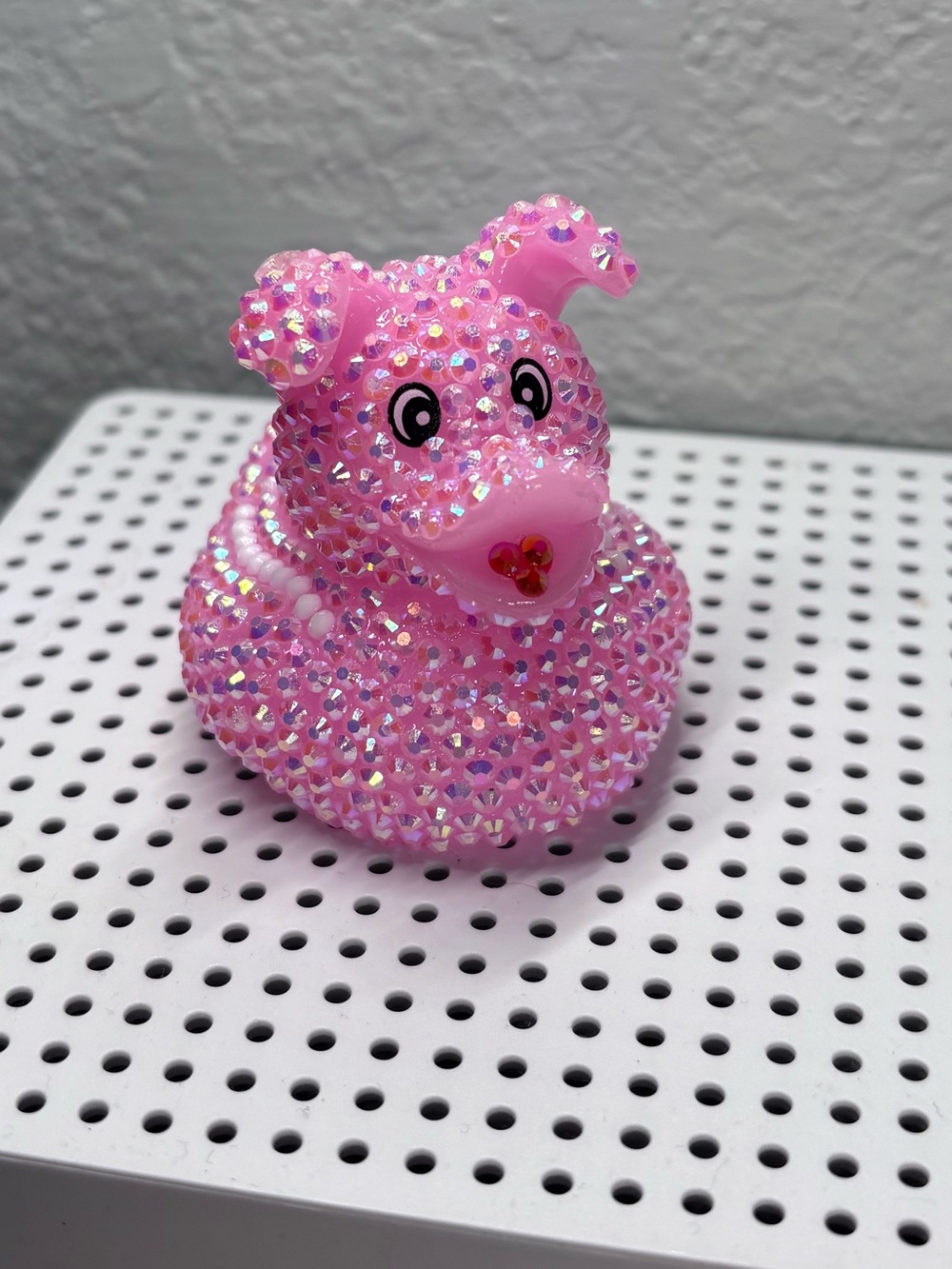 Handmade Pink Rhinestone Duck - Pig - Ducking - Jeep Club - Bejeweled Ducky